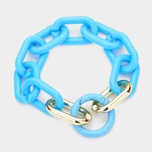 Turquoise Chunky Big Link Bracelet Chain Cute Jewelry Open Womens Fashion Style